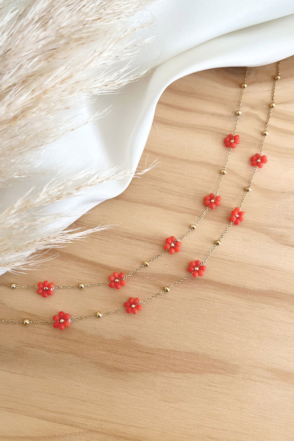 Collier 'Vany' rouge corail