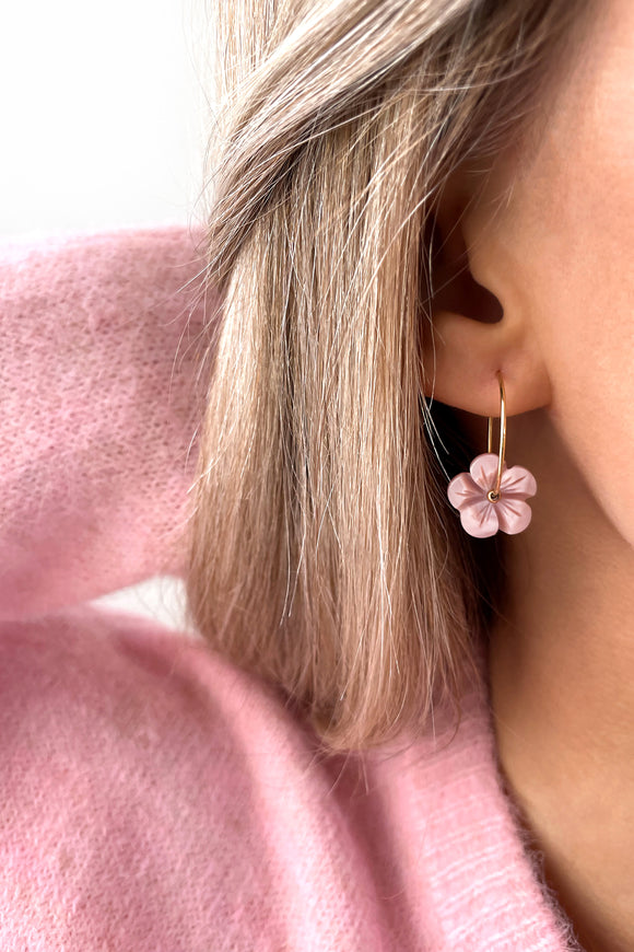 Boucles d'oreilles 'Madeline' rose