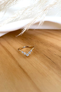 Bague 'Vee' Plaqué Or